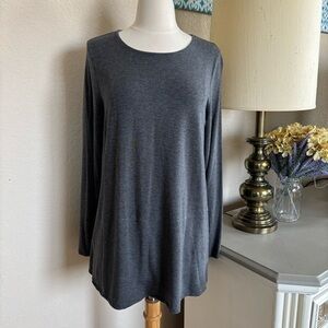 Eileen Fisher Crew Neck Jersey tunic tencel long sleeve women shirt Womens Med